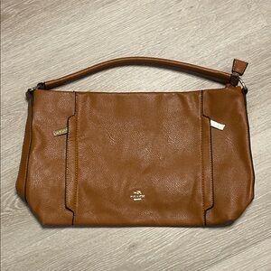 Chestnut Brown Leather Shoulder Bag with Strap